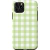 Checkered Aesthetic Gingham Aesthetic Gi Custodia per iPhone 11 Pro Motivo a scacchi verde menta verde chiaro