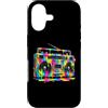 80s 90s Retro Boombox Music Nostalgia Er Custodia per iPhone 17 Retro Boombox - Vernice gocciolante per amanti della musica vintage anni '90 e '80