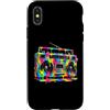 80s 90s Retro Boombox Music Nostalgia Er Custodia per iPhone X/XS Retro Boombox - Vernice gocciolante per amanti della musica vintage anni '90 e '80