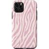 Zebra Animal Pattern Gifts Custodia per iPhone 11 Pro Motivo zebrato bianco rosa chiaro con stampa animale