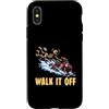 Broken Skeleton Sports Funny Athlete Bon Custodia per iPhone X/XS Motoslitta Snowmobiling Snow Machine Halloween Injury Humor