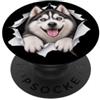 4SiberianHuskyLovers Divertente Siberian Husky Sbirciando Carino Amante Del Cane Mamma Papà PopSockets PopGrip Adesivo