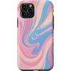 Flowing Swirl Gifts Custodia per iPhone 11 Pro Turbinio di flusso astratto azzurro rosa chiaro