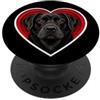 Black Labrador Simpatico cuore nero da laboratorio PopSockets PopGrip Adesivo