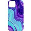 Flowing Swirl Gifts Custodia per iPhone 15 Plus Forte blu azzurro viola astratto flusso vortice