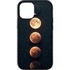 Celestial Witchy Moon Phases Aesthetic G Custodia per iPhone 12/12 Pro Arancione Verticale Sequenza di fasi lunari Celeste Lunare Art Boho