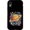 Saturn Ring Planet Celestials Ltd. Custodia per iPhone XR Illustrazione colorata dello spazio del pianeta di Saturno, anelli di Saturno