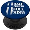 Finnish Family Gifts and Shirts Mezza bandiera finlandese completa Sisu Finlandia Heritage PopSockets PopGrip Adesivo