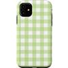 Checkered Aesthetic Gingham Aesthetic Gi Custodia per iPhone 11 Motivo a scacchi verde menta verde chiaro