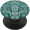 Elegant Y2K Aesthetic Teal Lace Motivo vintage in pizzo verde acqua PopSockets PopGrip Adesivo