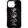 Celestial Witchy Moon Phases Aesthetic G Custodia per iPhone 16 Pro Max Sequenza di fasi lunari verticali grigie Celeste Lunare Art Boho