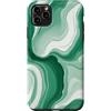 Flowing Swirl Gifts Custodia per iPhone 11 Pro Max Verde smeraldo Menta Bianco Marmo Fluido Pattern Swirl