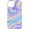 Flowing Swirl Gifts Custodia per iPhone 15 Plus Vortice Blu Brillante Viola Giallo Vortice
