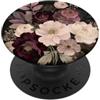 Dessins floraux assez sombres Collage de fleurs en papier bordeaux de mauvaise humeur PopSockets PopGrip Adesivo