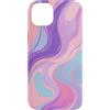 Flowing Swirl Gifts Custodia per iPhone 14 Plus Astratto Rosa Viola Azzurro Turbinio