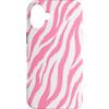 Zebra Animal Pattern Gifts Custodia per iPhone 16 Plus Motivo con stampa animalier zebra bianca rosa tenue Girly Y2K
