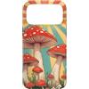 Mushroom Cottagecore Aesthetic Gifts Custodia per iPhone 17 Pro Max Cottagecore Arancio Sunburst Rosso Fungo Retro Art