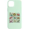 Wild Print Dino Club Custodia per iPhone 14 Plus Dinosauri Retro Leopard Print Colorful Dino Collage Art