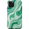 Flowing Swirl Gifts Custodia per iPhone 11 Pro Marmo Verde Menta Bianco Astratto Fluido Pattern Swirl