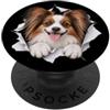 4PapillonLovers Divertente Papillon Sbirciando Carino Amante Del Cane Mamma Papà PopSockets PopGrip Adesivo