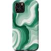 Flowing Swirl Gifts Custodia per iPhone 11 Pro Verde smeraldo Menta Bianco Marmo Fluido Pattern Swirl