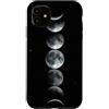 Celestial Witchy Moon Phases Aesthetic G Custodia per iPhone 11 Sequenza di fasi lunari verticali grigie Celeste Lunare Art Boho