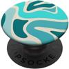Flowing Swirl Gifts Teal Aqua Cream Retro Astratto Onda Motivo Swirl PopSockets PopGrip Adesivo