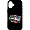 Synthesizer Electronic Music Lover Gifts Custodia per iPhone 16 Sintetizzatore Dripping Paint Music Lover