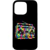 80s 90s Retro Boombox Music Nostalgia Er Custodia per iPhone 15 Pro Max Retro Boombox - Vernice gocciolante per amanti della musica vintage anni '90 e '80