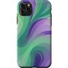 Flowing Swirl Gifts Custodia per iPhone 11 Pro Max Arte fluida astratta a spirale verde menta lavanda