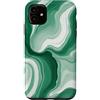 Flowing Swirl Gifts Custodia per iPhone 11 Verde smeraldo Menta Bianco Marmo Fluido Pattern Swirl