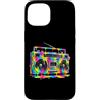 80s 90s Retro Boombox Music Nostalgia Er Custodia per iPhone 15 Retro Boombox - Vernice gocciolante per amanti della musica vintage anni '90 e '80
