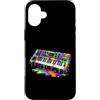 Synthesizer Electronic Music Lover Gifts Custodia per iPhone 16 Plus Sintetizzatore Dripping Paint Music Lover