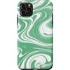 Flowing Swirl Gifts Custodia per iPhone 11 Pro Max Verde Menta Bianco Swirl