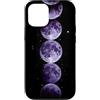 Celestial Witchy Moon Phases Aesthetic G Custodia per iPhone 12/12 Pro Viola Verticale Luna Sequenza Fase Celeste Lunare Art Boho