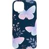 Graziosi disegni di fiori e farfalle Custodia per iPhone 15 Plus Design pastello con farfalle e fiori