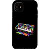 Synthesizer Electronic Music Lover Gifts Custodia per iPhone 11 Sintetizzatore Dripping Paint Music Lover