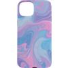 Flowing Swirl Gifts Custodia per iPhone 15 Plus Rosa Azzurro Flusso Swirl
