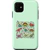 Wild Print Dino Club Custodia per iPhone 11 Dinosauri Retro Leopard Print Colorful Dino Collage Art