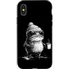 Grumpy Frog Drinking Coffee Gifts Men Wo Custodia per iPhone X/XS Grumpy Frog Bere Caffè Rospo Divertente amante del caffè
