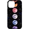Celestial Witchy Moon Phases Aesthetic G Custodia per iPhone 12 Pro Max Colorato Verticale Sequenza di Fase Lunare Celeste Arte