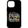 80s 90s Retro Boombox Music Nostalgia Er Custodia per iPhone 16 Pro Max Retro Boombox - Vernice gocciolante per amanti della musica vintage anni '90 e '80