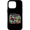 80s 90s Retro Boombox Music Nostalgia Er Custodia per iPhone 16 Pro Retro Boombox - Vernice gocciolante per amanti della musica vintage anni '90 e '80
