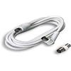 Fanton Cavo Antenna Tv 3m Maschio - Femmina spina dritta e presa 90° gradi | Bianco, cavo coassiale per Tv e decord, con adattatore spina-spina