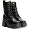 Buffalo Mila Lace Up Mid Stivali Neri Donna