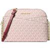 Michael Kors Jet Set Travel Medium Signature Logo Dome Crossbody Bag Cherry Multi