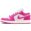 NIKE Air Jordan 1 Basso GS Grade Scuola Formatori Scarpe Da Ginnastica Moda, Rosa/Bianco, 38.5 EU