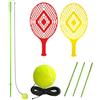 Generisch Palla da tennis con rimbalzo Solo, 1,5 m | Dispositivo di allenamento per feedback, esercizi, esercizi di colpo, uso domestico, compagni di atleti e per l'uso sul