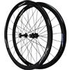 KUNYOS Set di Ruote per Bicicletta 700C, Ruote da Corsa con Copertura di 40 Mm di profondità, Cerchi A Doppia Parete, Set di Ruote Anteriori E Posteriori.