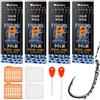 Realure 24 Pezzi Ami Da Pesca Carpa Rig, Terminali Carpfishing 2# 4# 6# 8# | Ami Da Pesca Rig Con Ardiglione, Con Boiles Bait Stopper Tappi E Stringer Ago, Per Acqua Dolce E Salata
